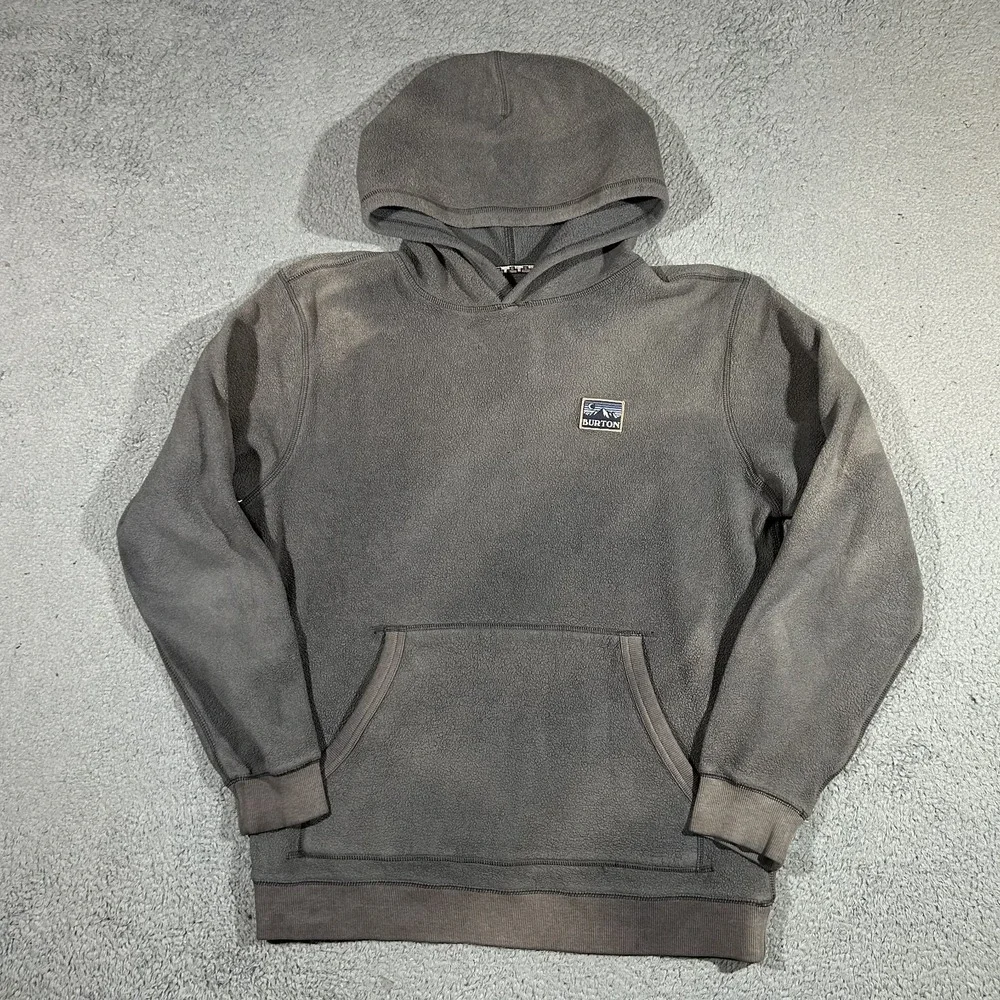 Burton Polartec Fleece Gray Pullover Hoodie Unisex Size Large #3617